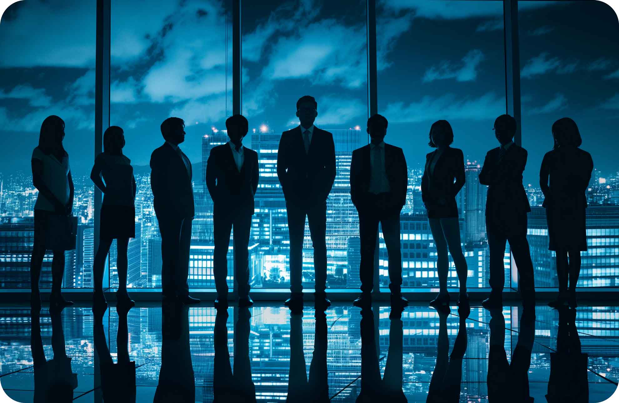 Team working on computers